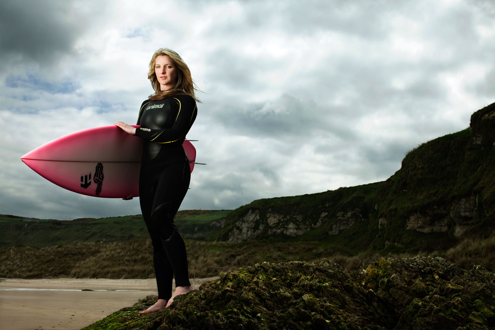 athlete portraits: easkey britton with surf board 
