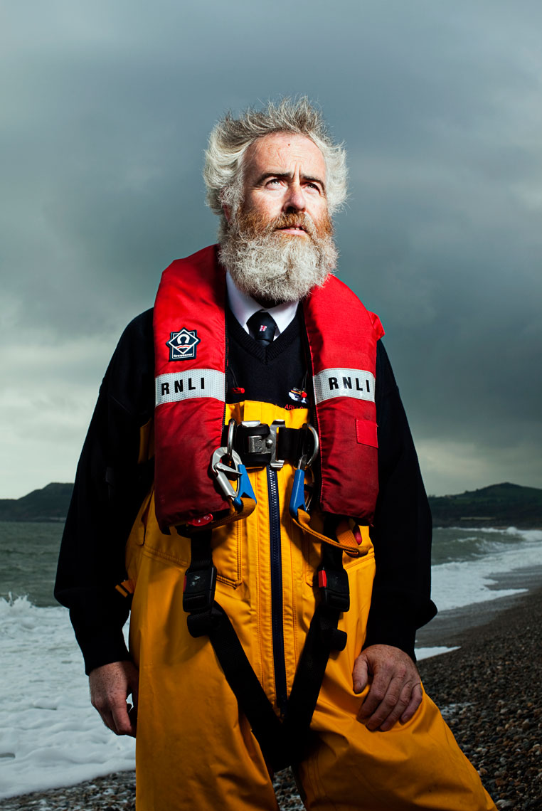 environmental photography:  RNLI coxwain ready to go to sea