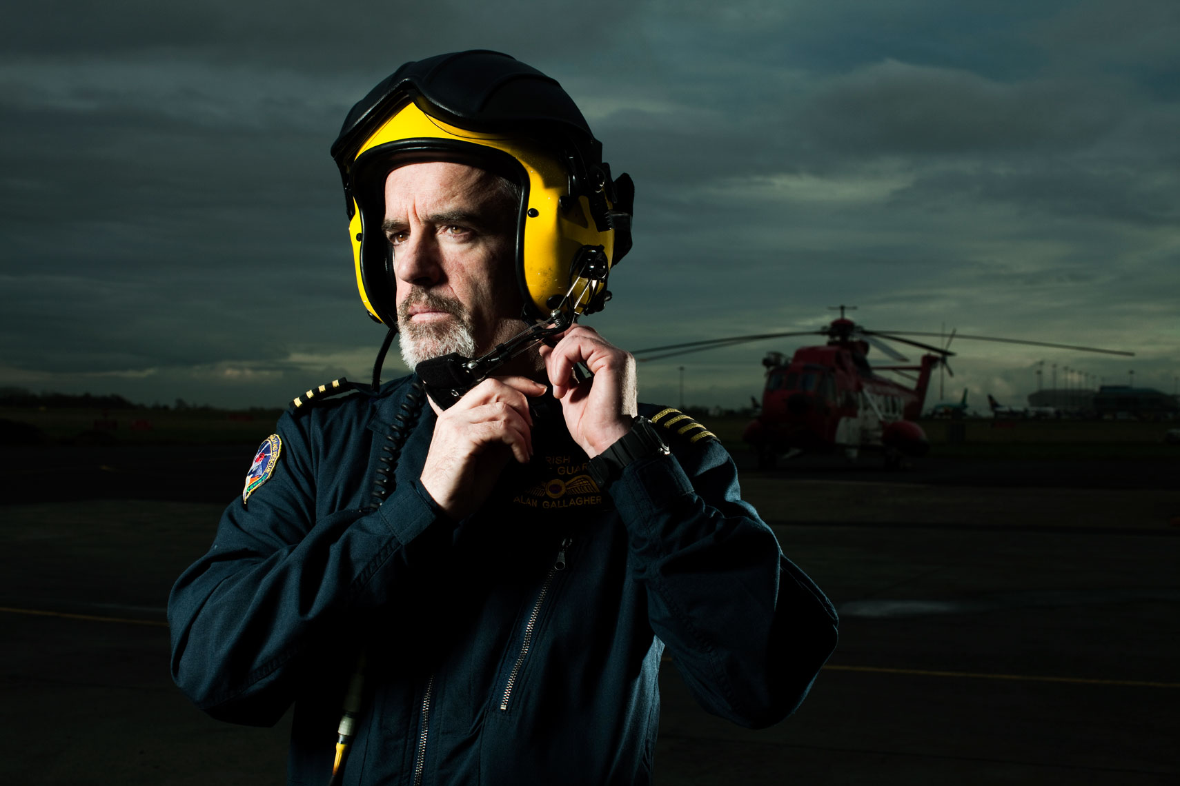 portrait photography:  coast guard winchman dressed for work