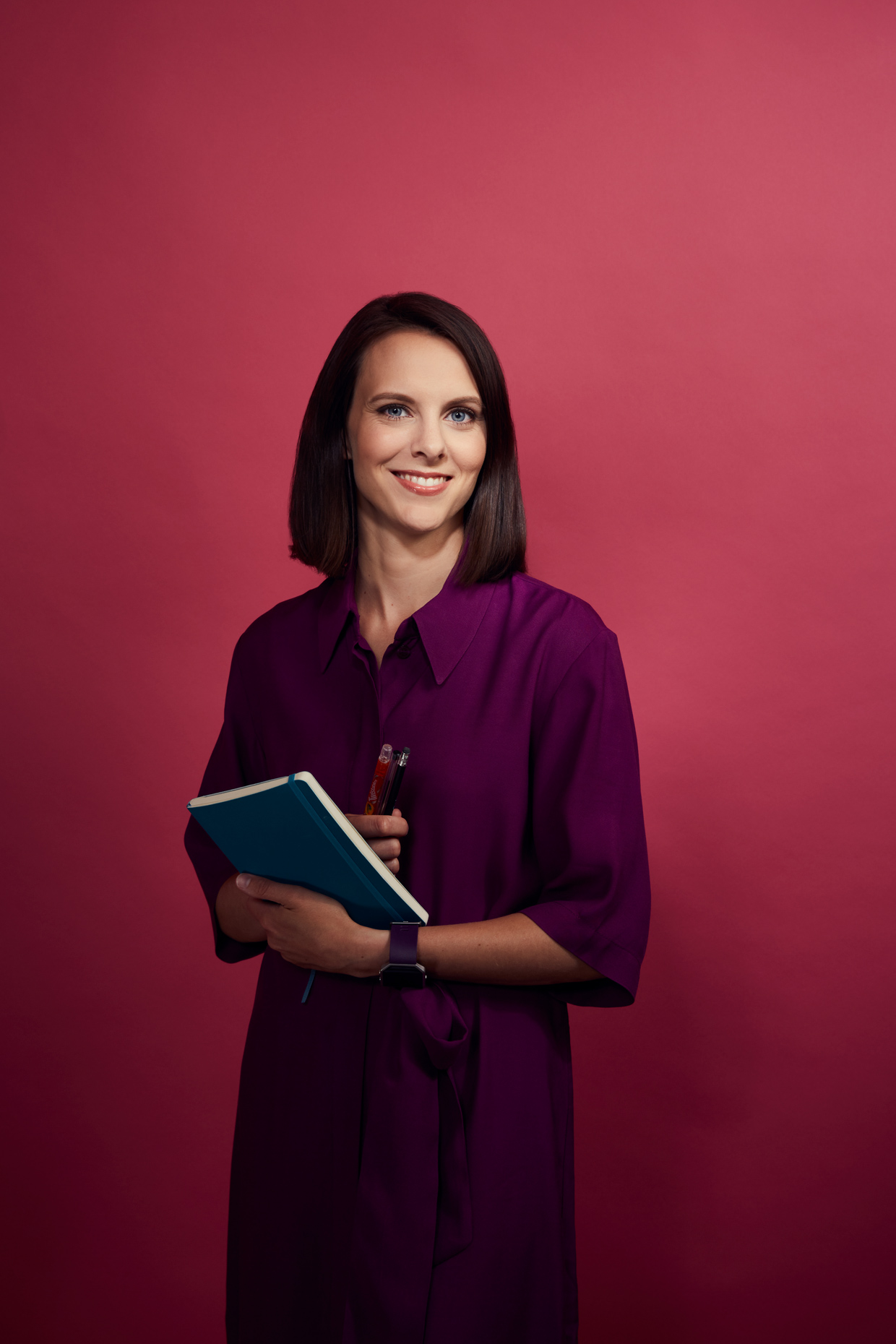 headshot photography: colourful portrait  of student