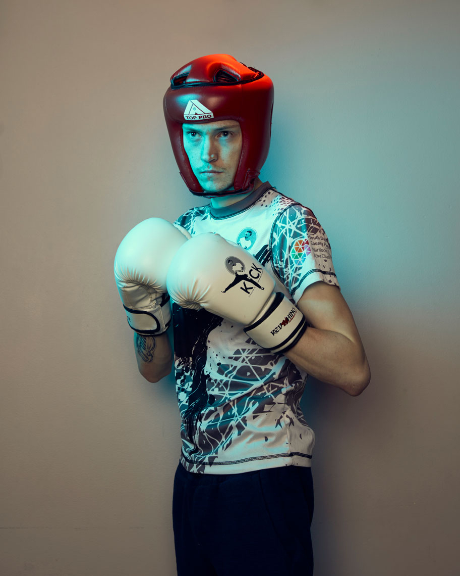 sports action photography: young kickboxer photo series