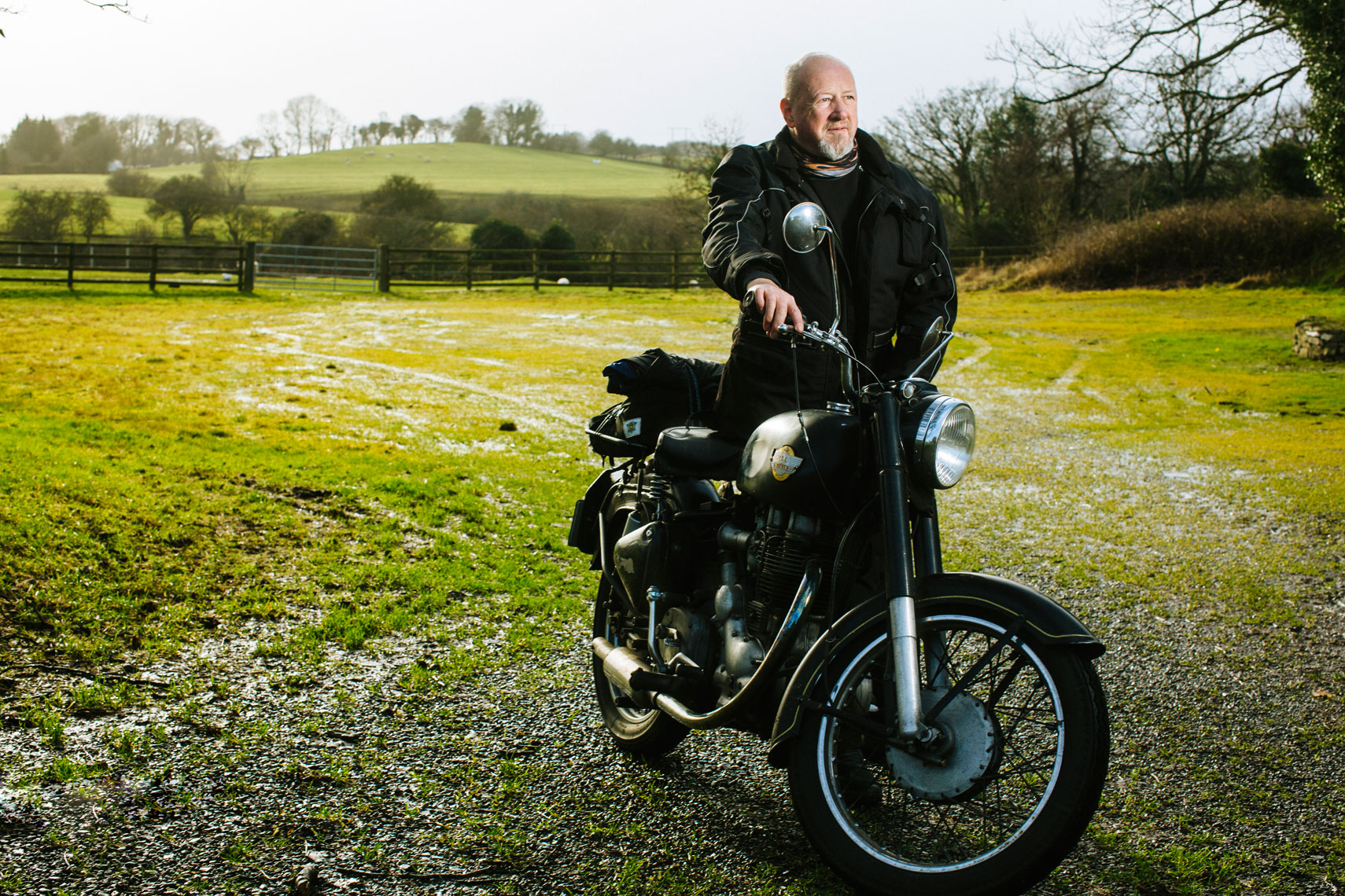 environmental photography: a vintage enfield motorcycle