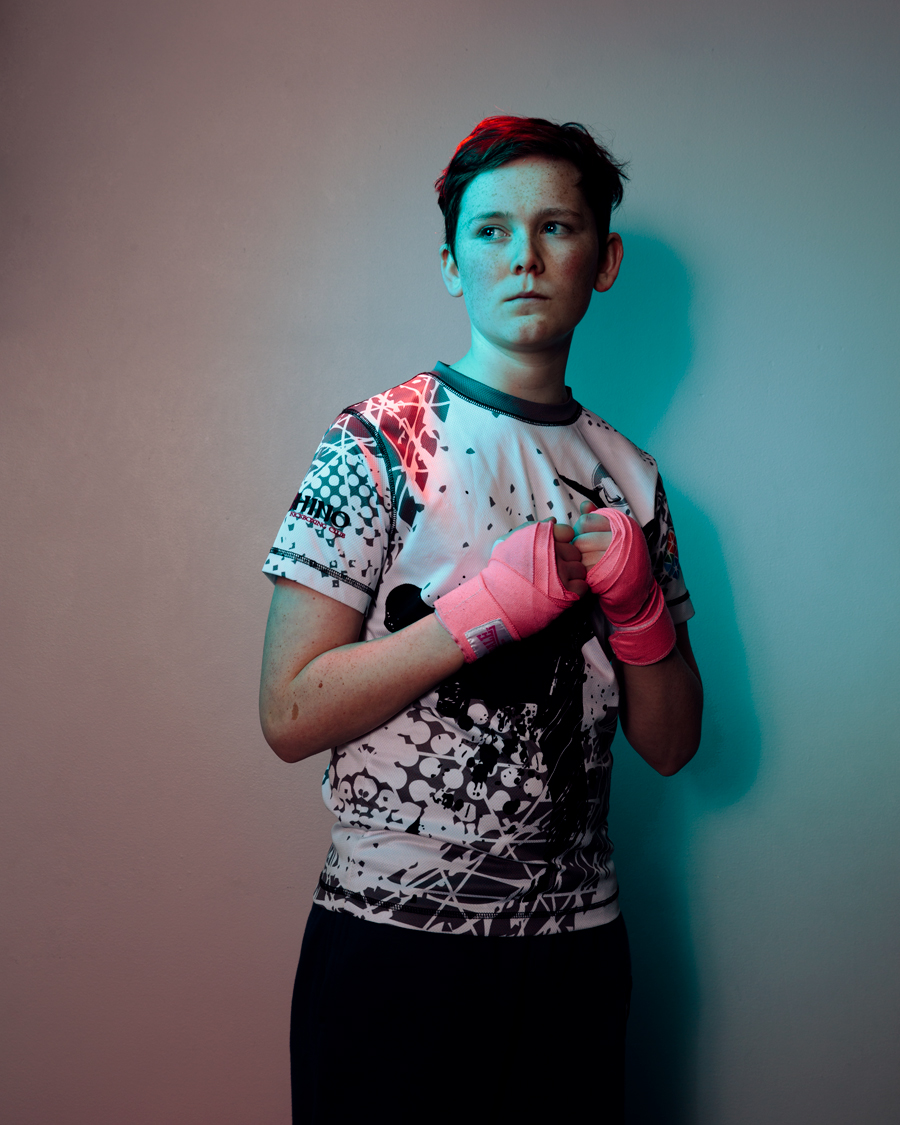athlete portraits: young kick boxers training