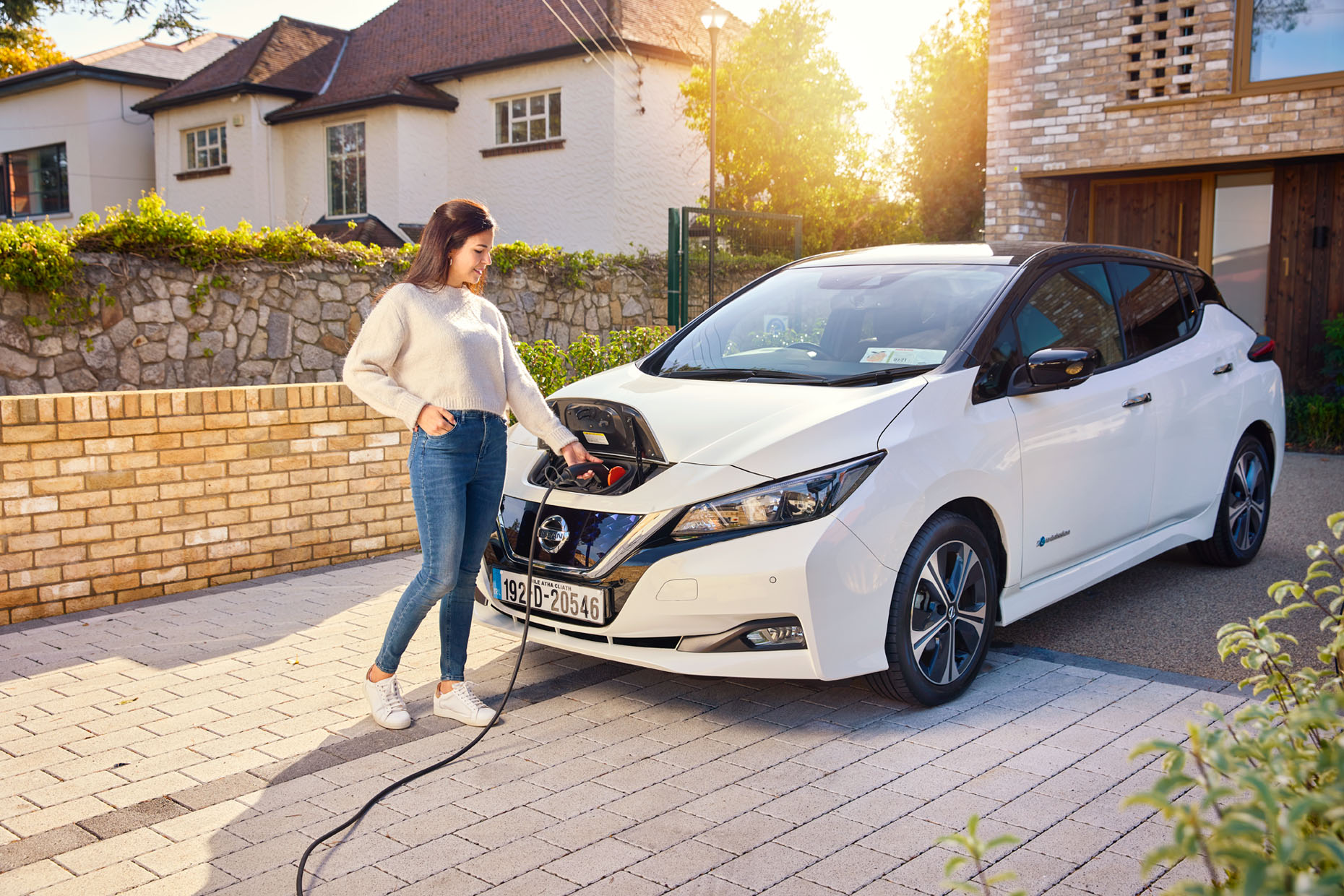 environmental photography: electric car being recharged