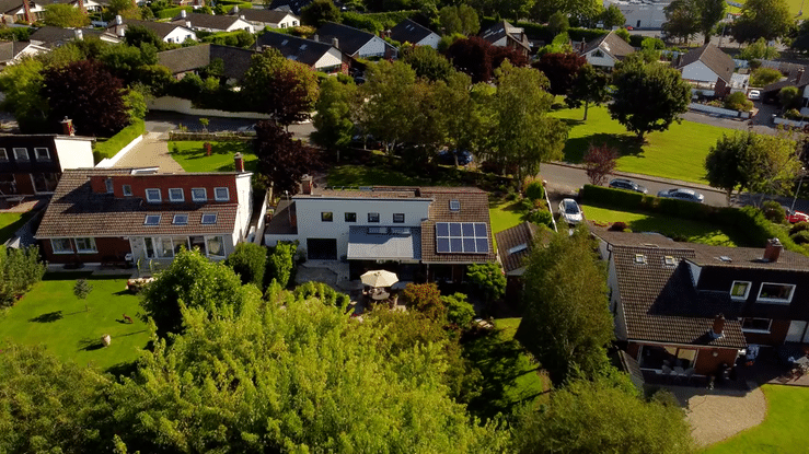video creator: solar panels on a  roof