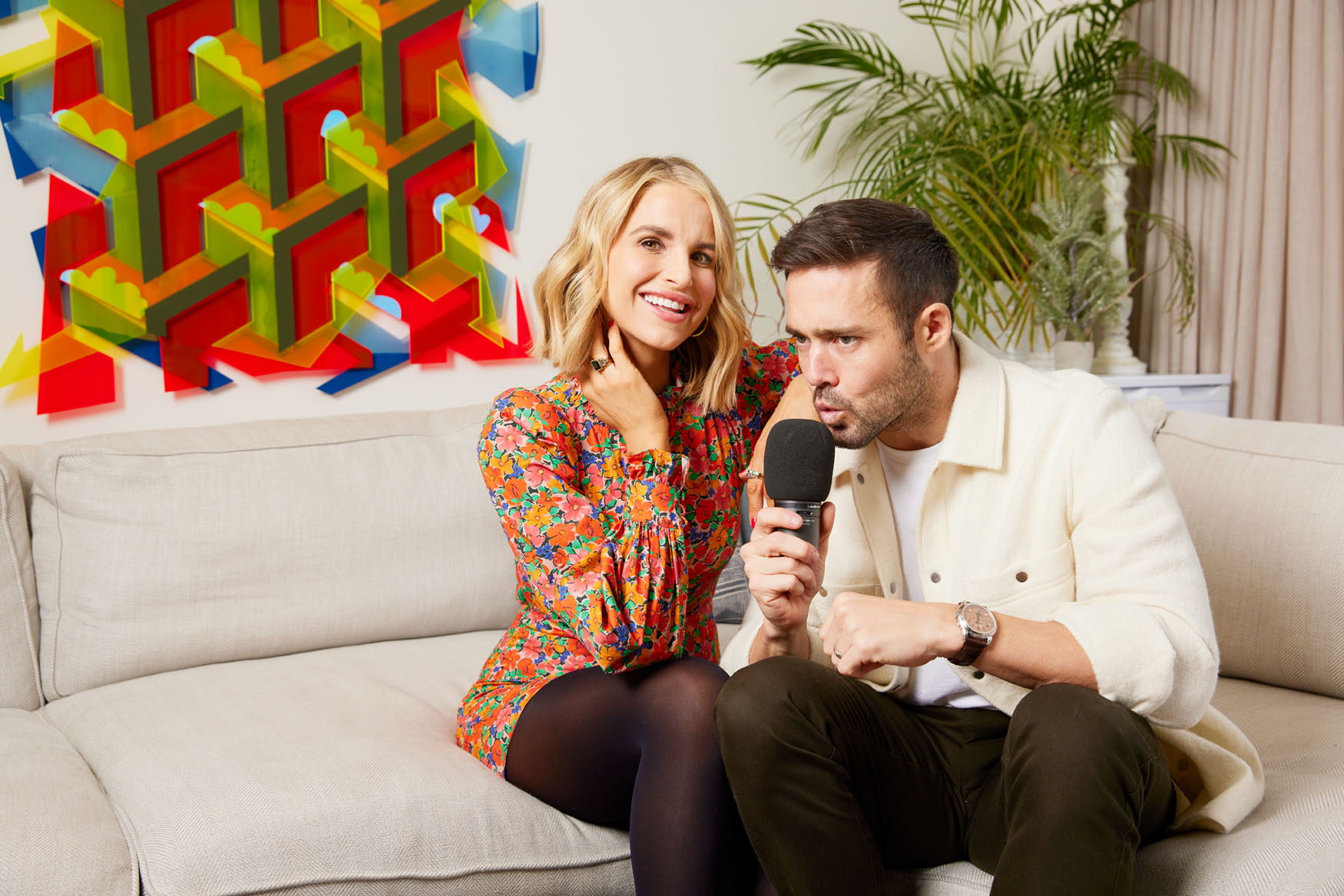 portrait photography: vogue williams and spencer matthews at home